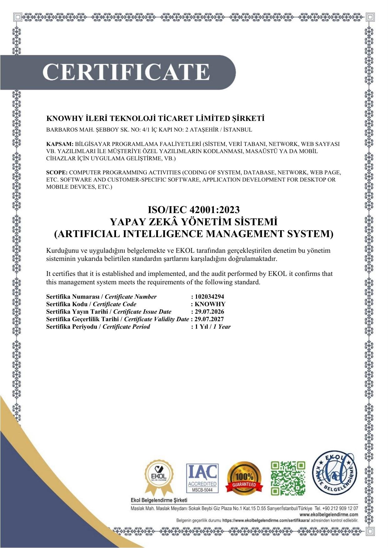 Artificial Intelligence Management System